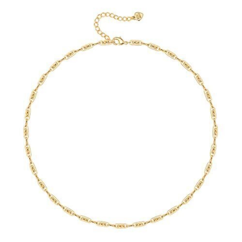 2215 Dainty 18K Gold Link Chain Choker Paperclip Necklace Simple Beads
